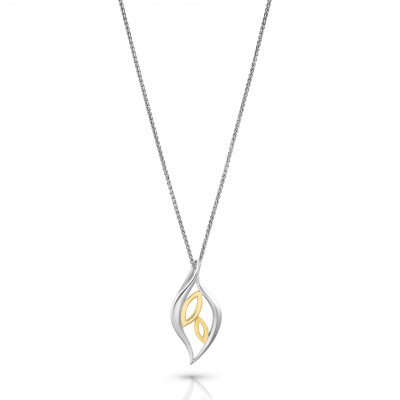 Orphelia® 'Charlotte' Women's Sterling Silver Chain with Pendant - Silver/Gold ZH-7523