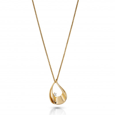 'Etoile' Women's Sterling Silver Chain with Pendant - Gold ZH-7524/G