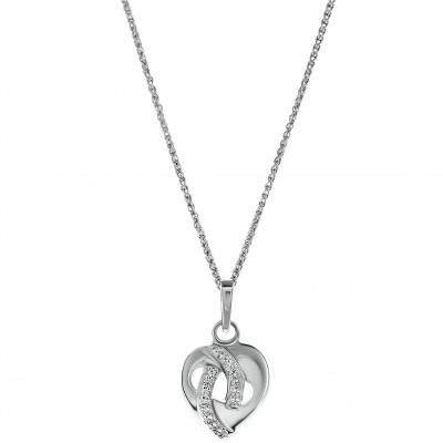Orphelia® 'Amore' Women's Sterling Silver Pendant with Chain - Silver ZH-7577