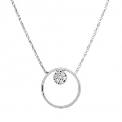 'Alessia' Women's Sterling Silver Chain with Pendant - Silver ZK-7382