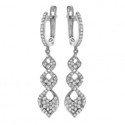 'Lilly' Women's Sterling Silver Drop Earrings - Silver ZO-7038