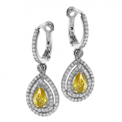Orphelia® 'Ellen' Women's Sterling Silver Drop Earrings - Silver ZO-7048
