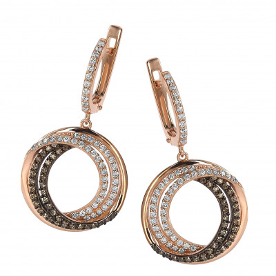 'Alina' Women's Sterling Silver Drop Earrings - Rose ZO-7055