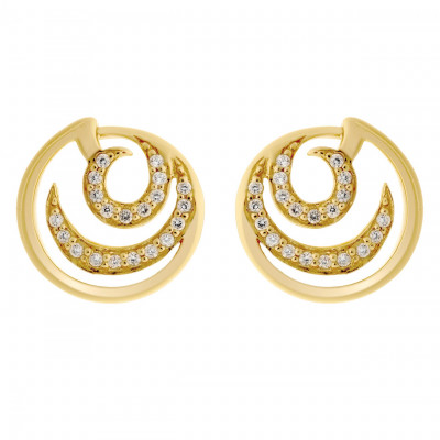 Orphelia® 'Elaine' Women's Sterling Silver Stud Earrings - Gold ZO-7084/2