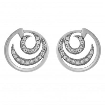 'Elaine' Women's Sterling Silver Stud Earrings - Silver ZO-7084