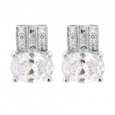 Orphelia® 'Alena' Women's Sterling Silver Stud Earrings - Silver ZO-7122