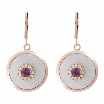 'Fia' Women's Sterling Silver Drop Earrings - Rose ZO-7293