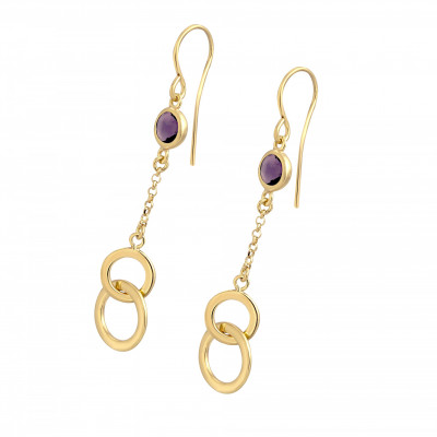 Orphelia® 'Eloise' Women's Sterling Silver Drop Earrings - Gold ZO-7409/G