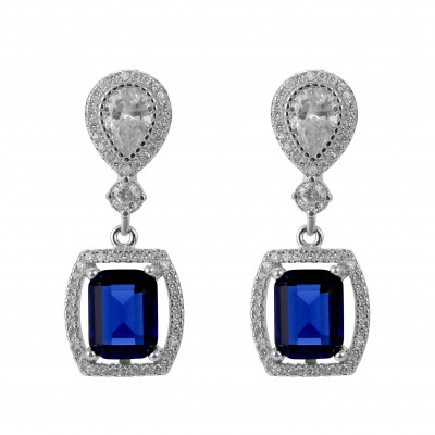 Orphelia® 'Enora' Women's Sterling Silver Drop Earrings - Silver ZO-7426/SA