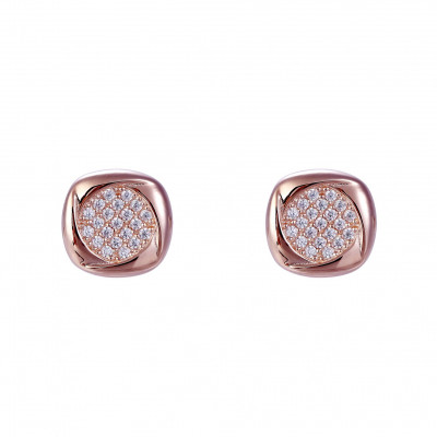 'Amalia' Women's Sterling Silver Stud Earrings - Rose ZO-7442