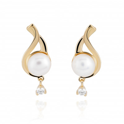 'Adia' Women's Sterling Silver Drop Earrings - Gold ZO-7473