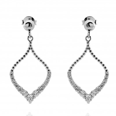 Orphelia® 'Grace' Women's Sterling Silver Drop Earrings - Silver ZO-7493