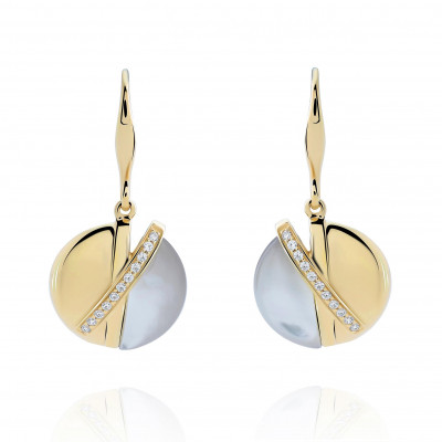 'Moragene' Women's Sterling Silver Drop Earrings - Gold ZO-7506/G