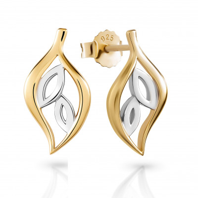 Orphelia® 'Charlotte' Women's Sterling Silver Stud Earrings - Silver/Gold ZO-7523/G