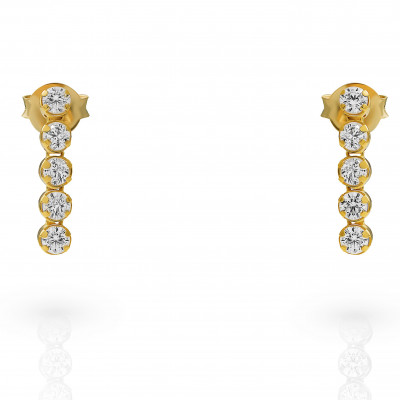 'Bling' Women's Sterling Silver Drop Earrings - Gold ZO-7547/G