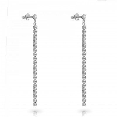 Orphelia® 'Glitter' Women's Sterling Silver Drop Earrings - Silver ZO-7548
