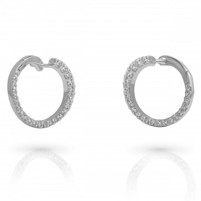 Orphelia® 'Glamour' Women's Sterling Silver Drop Earrings - Silver ZO-7549