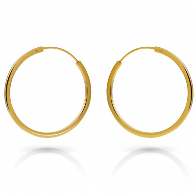 'Agata' Women's Sterling Silver Hoop Earrings - Gold ZO-7552/G