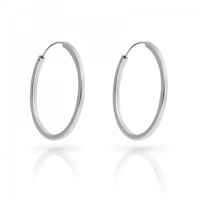 Orphelia® 'Agata' Women's Sterling Silver Hoop Earrings - Silver ZO-7552