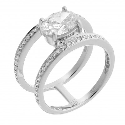 Orphelia® Women's Sterling Silver Ring - Silver ZR-7122 #1
