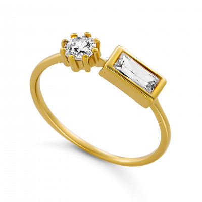 Orphelia® 'Madelyn' Women's Sterling Silver Ring - Gold ZR-7583/G