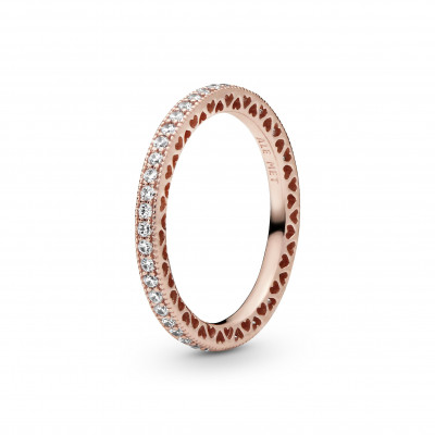 Pandora® 'Pandora Signature' Women's Gold Plated Metal Ring - Rose 180963CZ