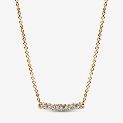 Pandora® 'Timeless Pavé' Women's Gold Plated Metal Necklace - Gold 362635C01-45