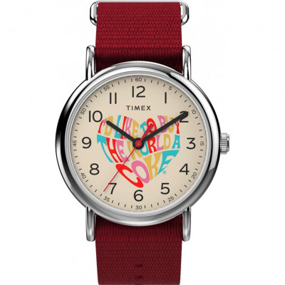 Timex® Analogue 'Weekender X Coca Cola' Unisex's Watch TW2V29900