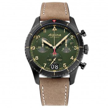 Alpina® Chronograph 'Startimer Pilot' Men's Watch AL-372GR4FBS26