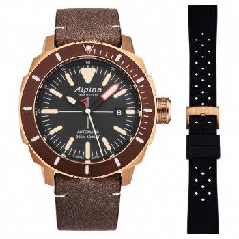 Alpina® Analogue 'Seastrong Diver' Men's Watch AL-525LBBR4V4