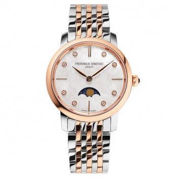 Frederique Constant® Analogue 'Slimline Moonphase' Women's Watch FC-206MPWD1S2B