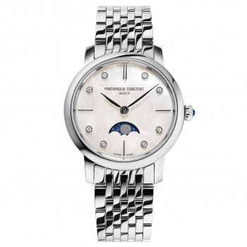 Frederique Constant® Analogue 'Slimline Moonphase' Women's Watch FC-206MPWD1S6B