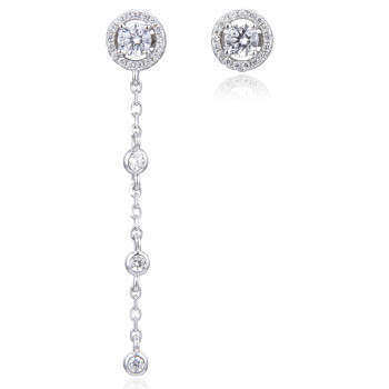 Gena® 'The One' Women's Sterling Silver Drop Earrings - Silver GBO1529-W