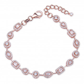 Gena.paris® 'Gabriella' Women's Sterling Silver Bracelet - Rose GB1557-R