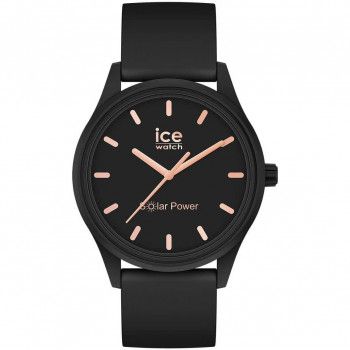 Ice Watch® Analogue 'Ice Solar Power - Black Rose-gold' Women's Watch (Small) 018476