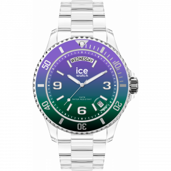 Ice Watch® Analogue 'Ice Clear Sunset - Purple Green' Unisex's Watch (Medium) 021433