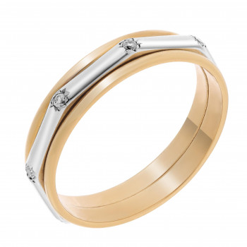Women's Two-Tone 18C Ring - Silver/Gold RD-3015
