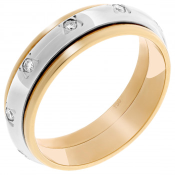 Women's Two-Tone 18C Ring - Silver/Gold RD-3071