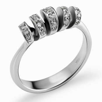 Orphelia® Women's Whitegold 18C Ring - Silver RD-3200
