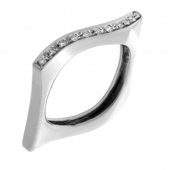 Orphelia® Women's Whitegold 18 C Ring - Silver RD-3228/59