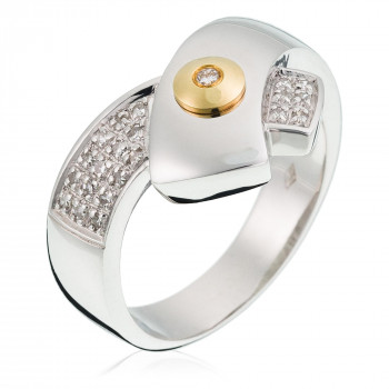 Orphelia® Women's Two-Tone 18C Ring - Silver/Gold RD-33012