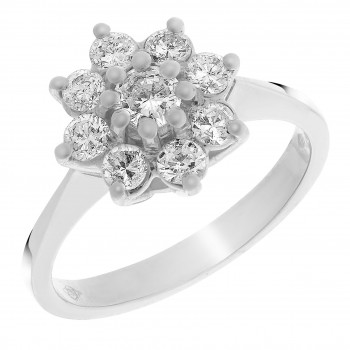 Orphelia® Women's Whitegold 18C Ring - Silver RD-33168