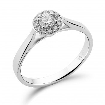 Orphelia® Women's Whitegold 18 C Ring - Silver RD-3921/20