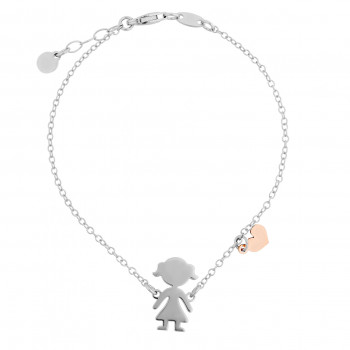 Orphelia® 'Lyra' Women's Sterling Silver Bracelet - Silver/Rose ZA-7390 #1