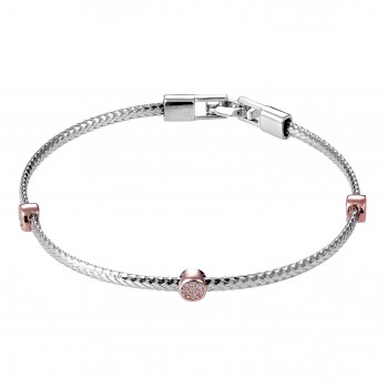 Orphelia® Women's Sterling Silver Bracelet - Silver/Rose ZA-7415 #1