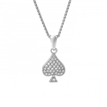 Women's Sterling Silver Chain with Pendant - Silver ZH-7346