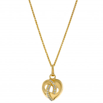 Orphelia® 'Amore' Women's Sterling Silver Pendant with Chain - Gold ZH-7577/G