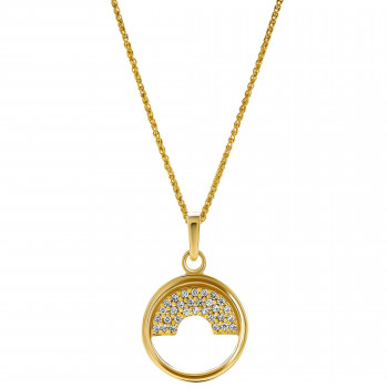 Orphelia® 'Tista' Women's Sterling Silver Pendant with Chain - Gold ZH-7586/G