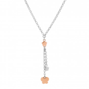 Orphelia® 'Lorelei' Women's Sterling Silver Chain with Pendant - Silver/Rose ZK-7386