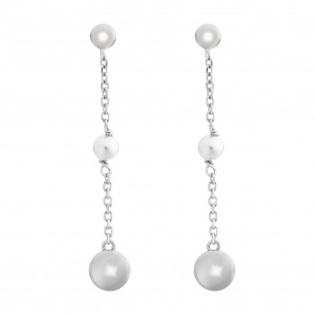 'Milena' Women's Sterling Silver Drop Earrings - Silver ZO-7379